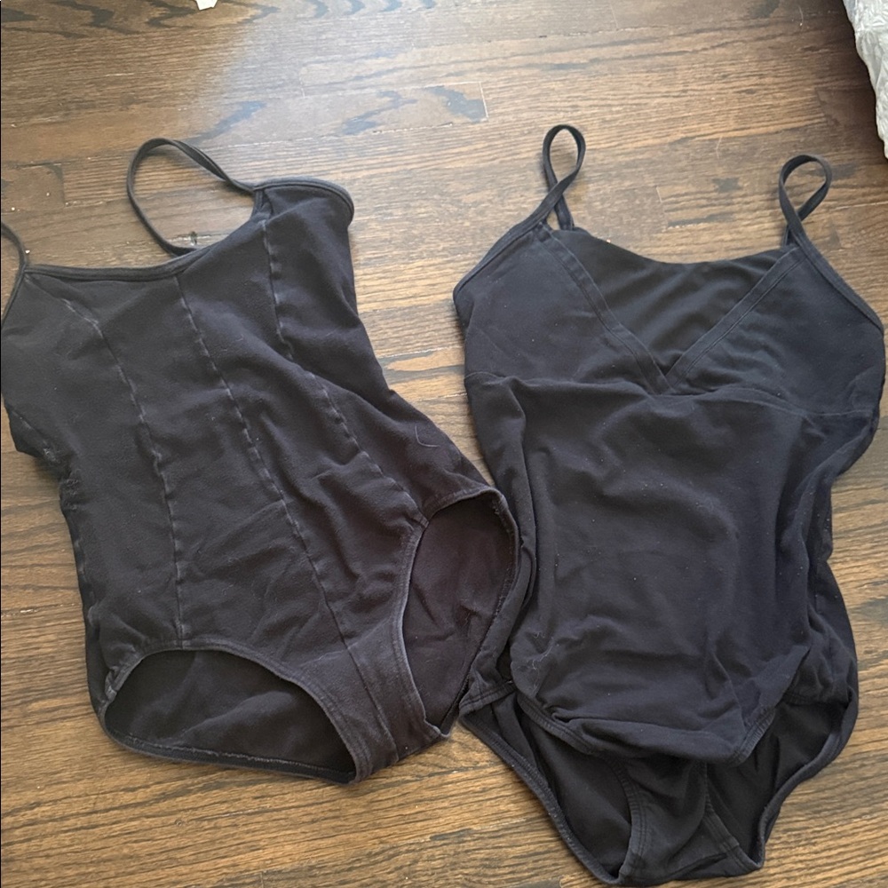 Black One-Piece Leotard - Classic Spaghetti Strap